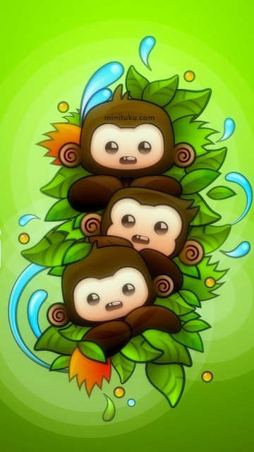 Cute Cartoon Monkey And The Doll Video Phone Pictures