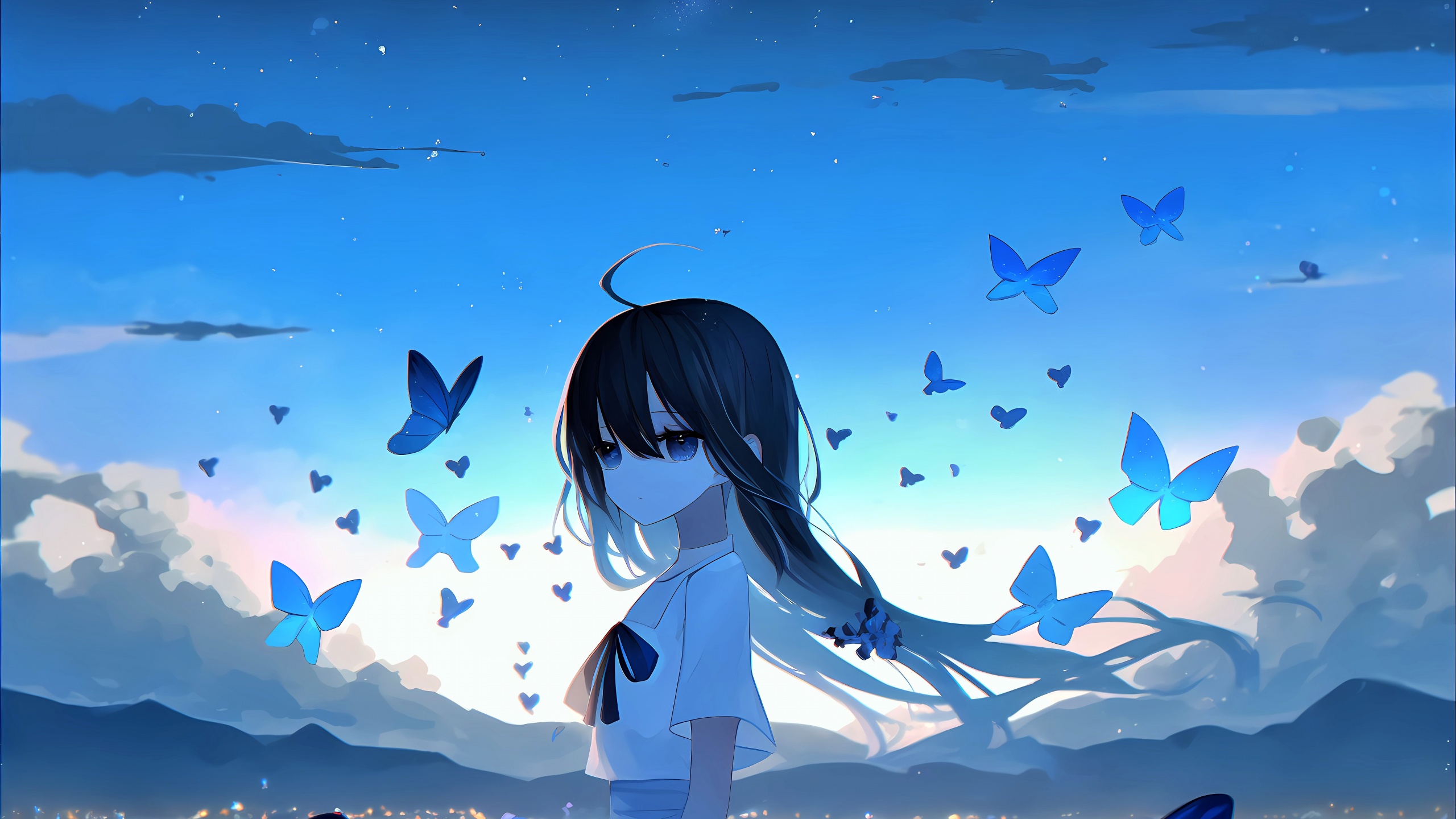 Sad Girl Wallpaper 4k Anime Mood Butterflies