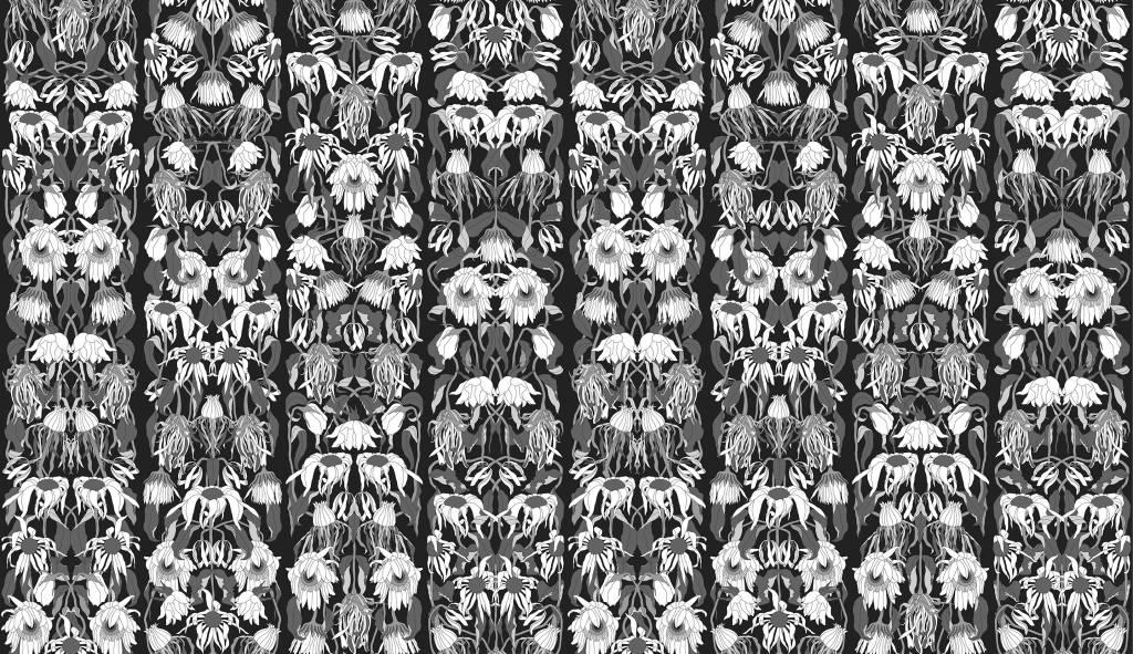 Nlxl Studio Job Wallpaper Withered Flowers Black Paper