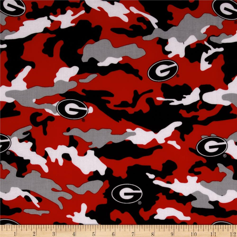 Collegiate Cotton Broadcloth University of Georgia Camouflage