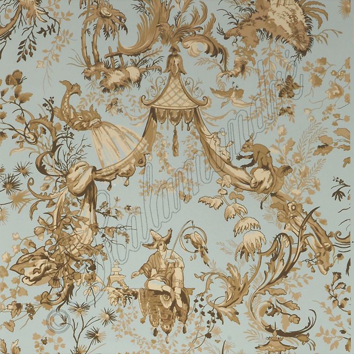 Scalamandre Petite Chinois Wallpaper Chinoiserie Grisaille Pinter