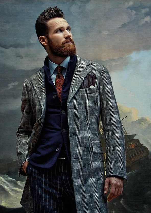 Fashion Photography With Oil Painting Background Gentleman Style Suit