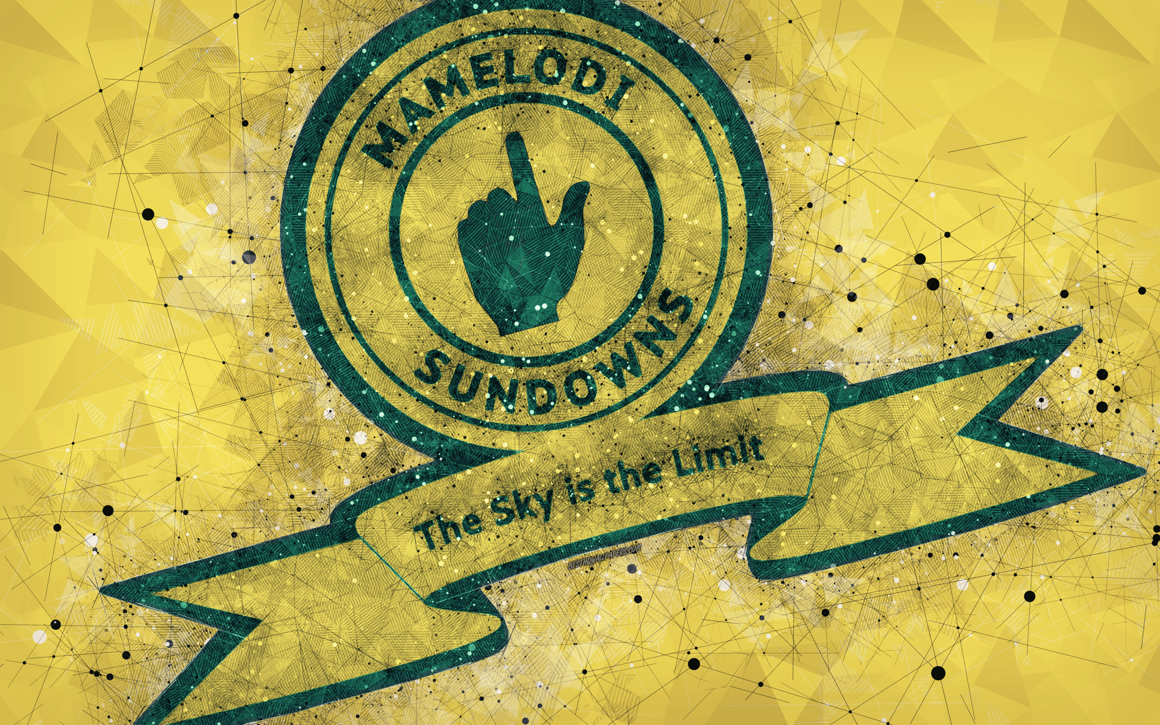 Wallpaper Mamelodi Sundowns Fc 4k Logo Geometric Art