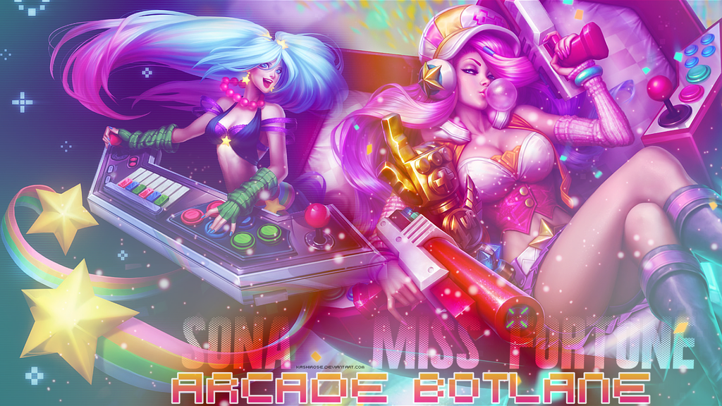 Arcade Sona And Miss Fortune Wallpaper By Kashirose