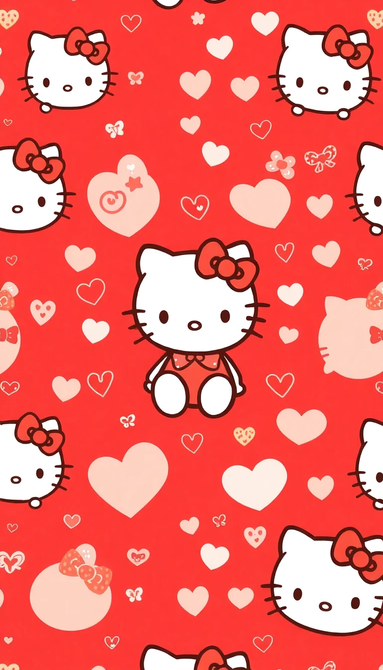 🔥 Free Download Red Hello Kitty Wallpaper by @mikaylagross ...