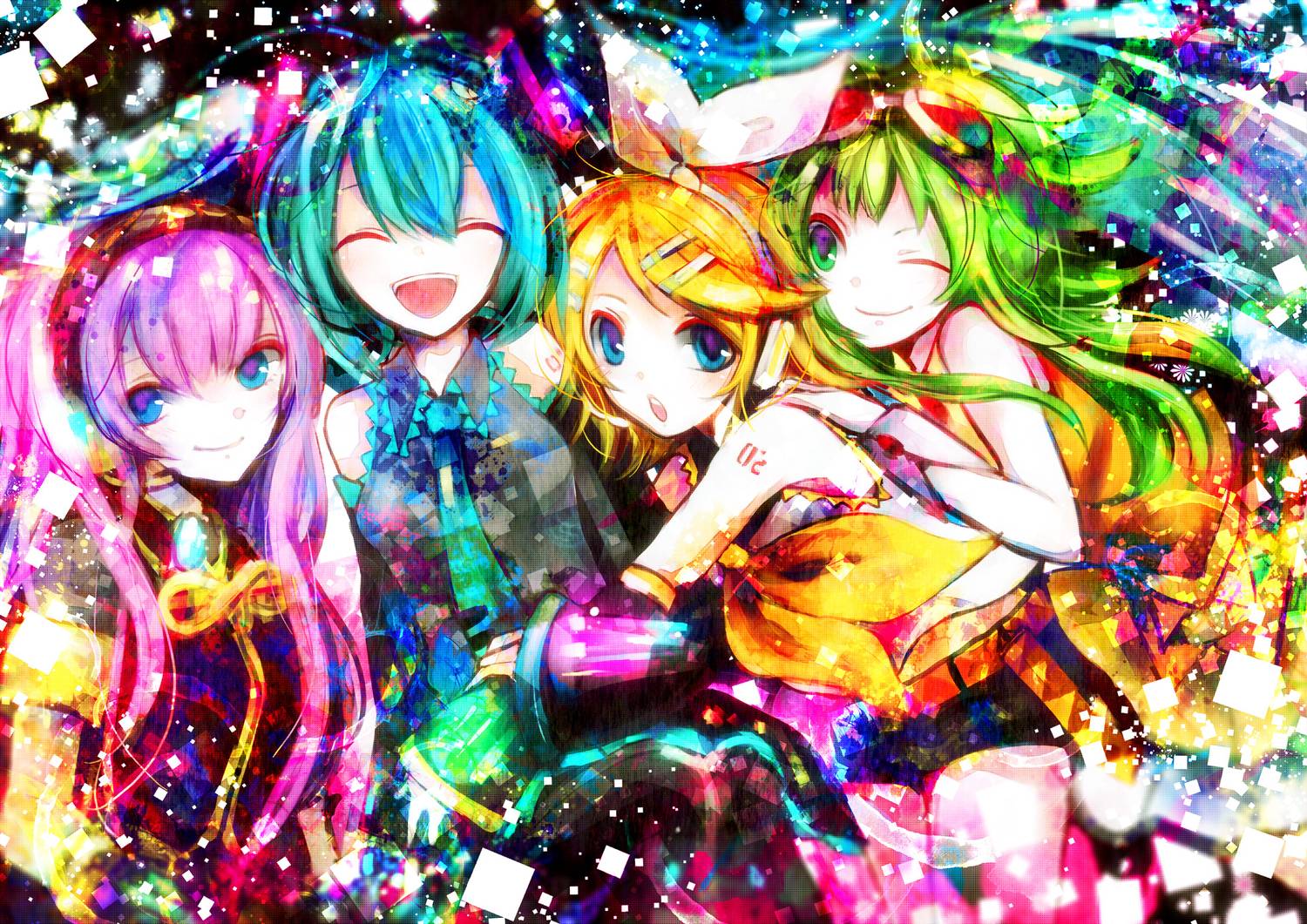 Luka Miku Rin And Gumi Vocaloid Wallpaper