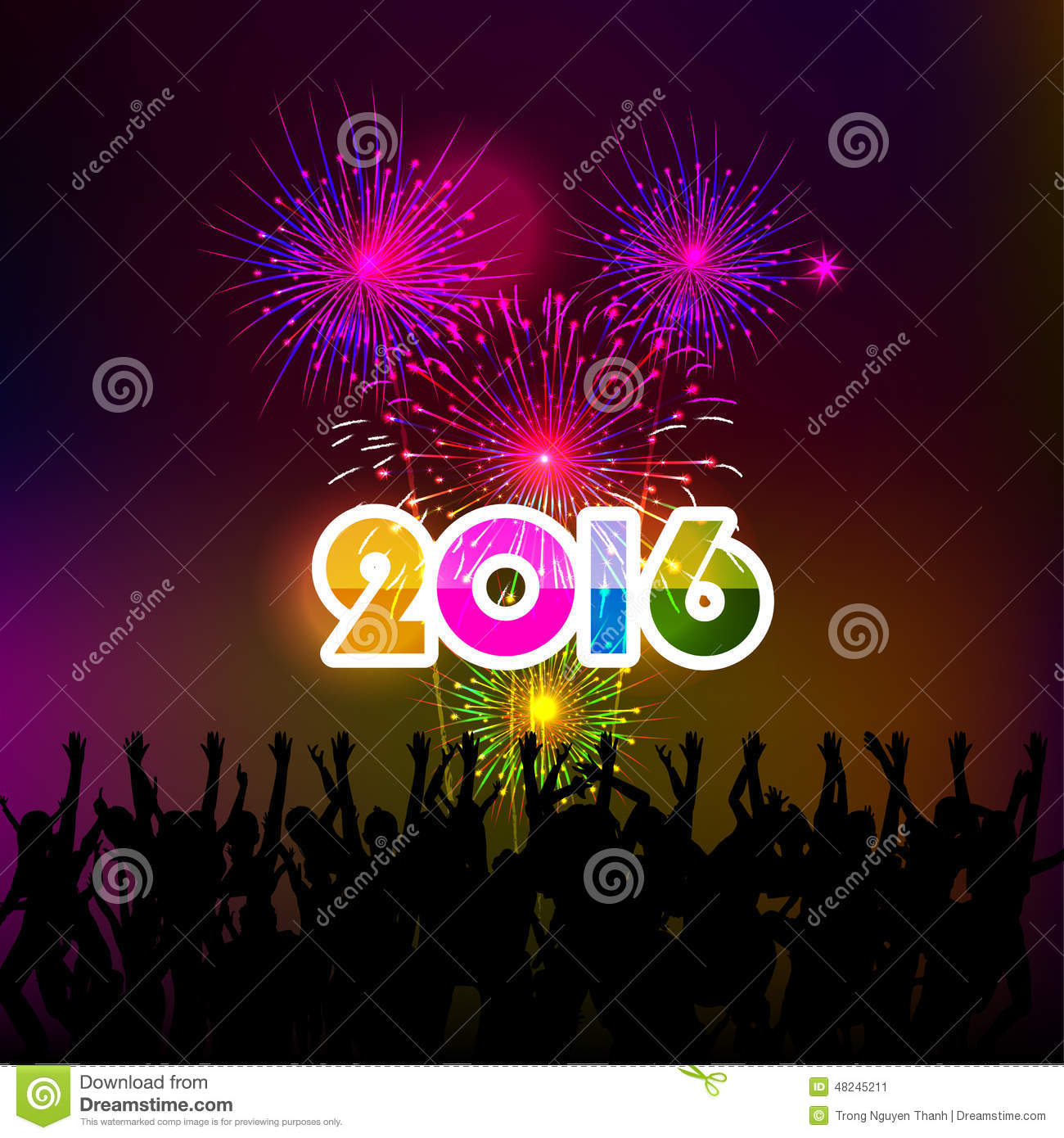 Happy New Year Fireworks Background Wallpaper With
