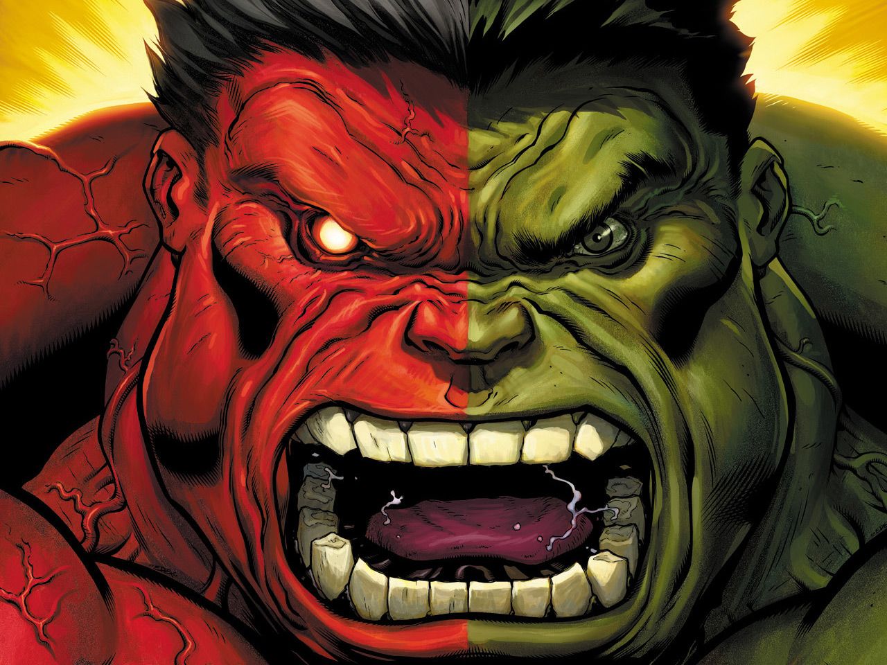 Red Hulk Green Face Wallpaper