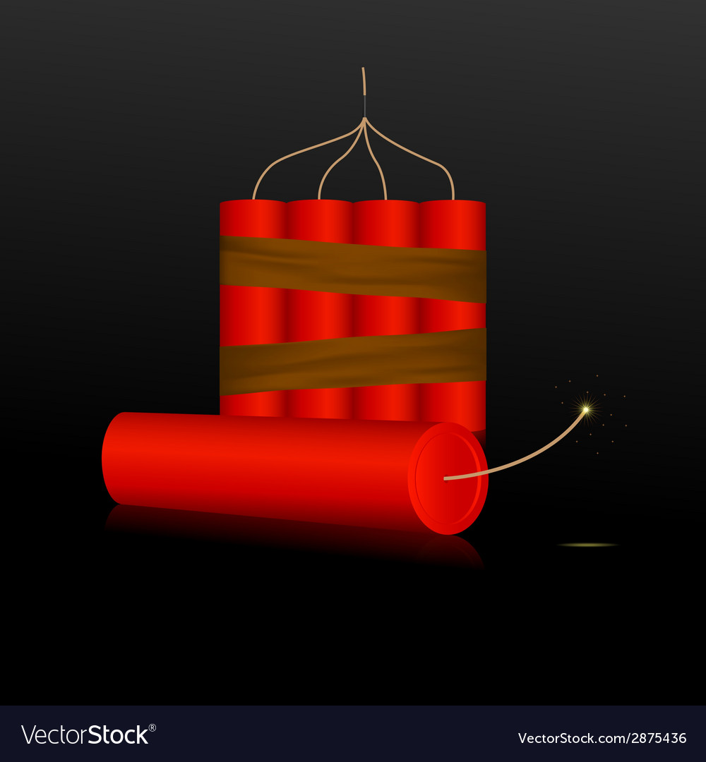 Free download Red Dynamite on a black background Royalty Free Vector