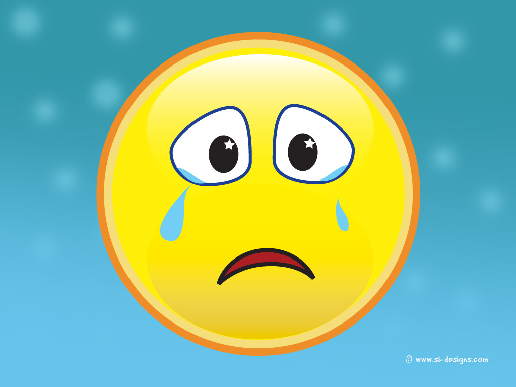 Download crying smiley face wallpaper 1024x768