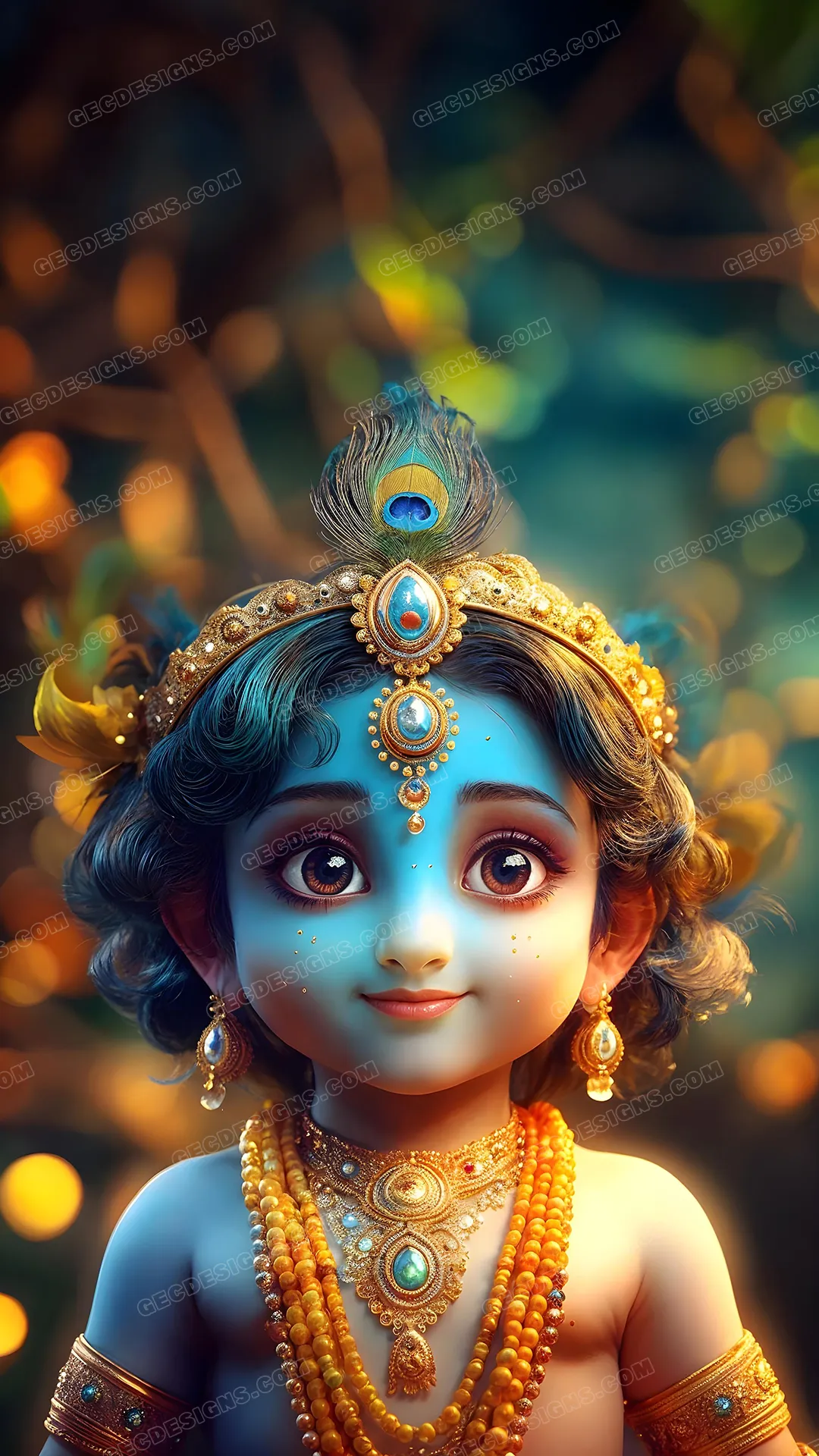 Janmashtami Poster Cute Little Krishna HD Wallpaper