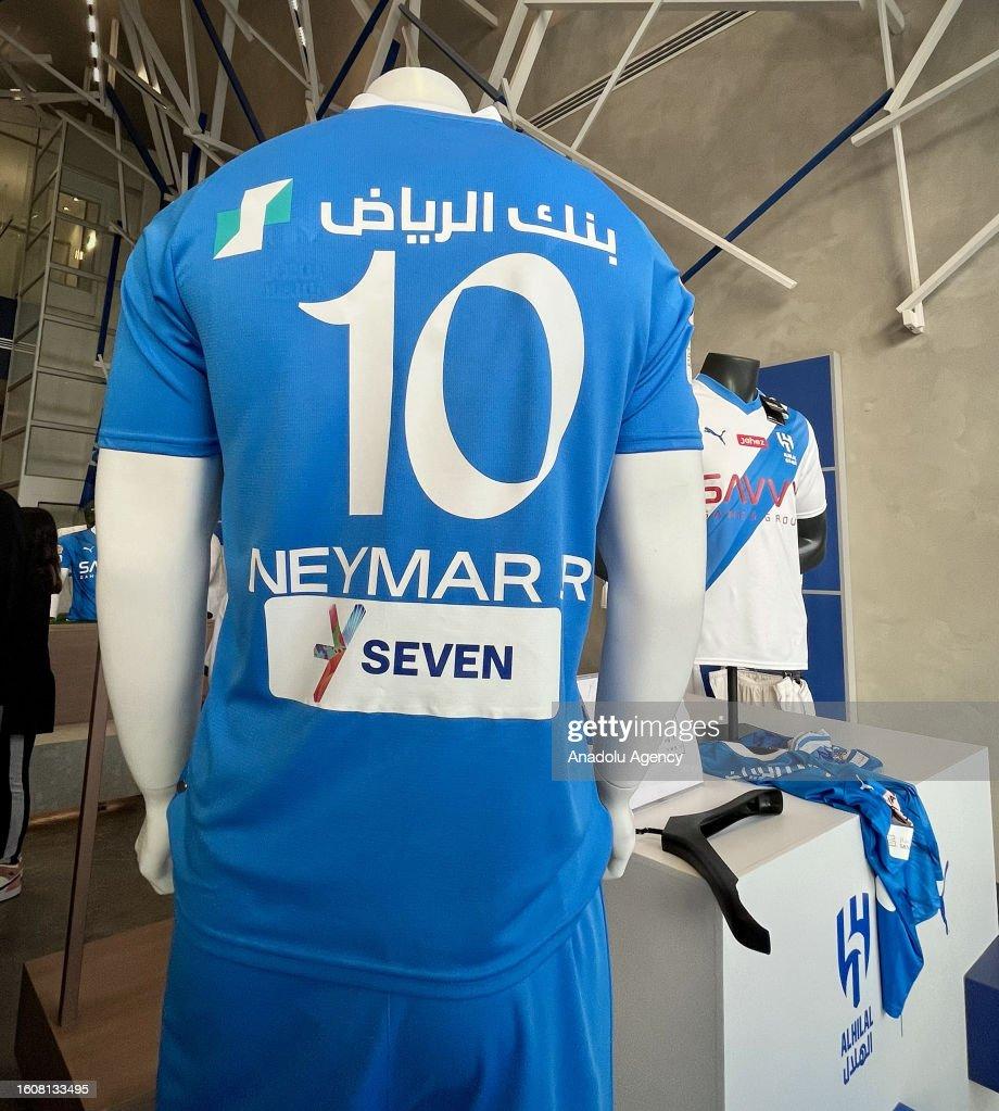 A view of the Saudi Al Hilal football clubs official Jersey