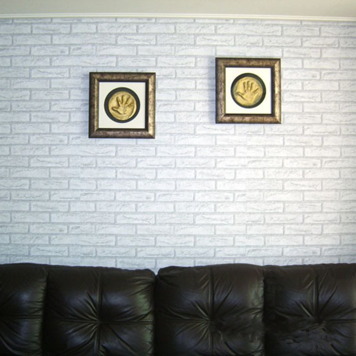 10m White Grey Brick Stone Prepasted Adhesive Contact Paper Wallpaper