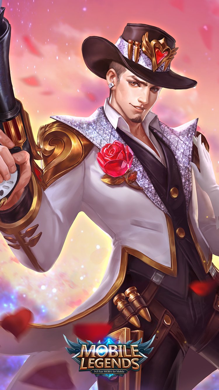 Mobile Legends Clint Guns and Roses Skin   Wallpaperspit 750x1334