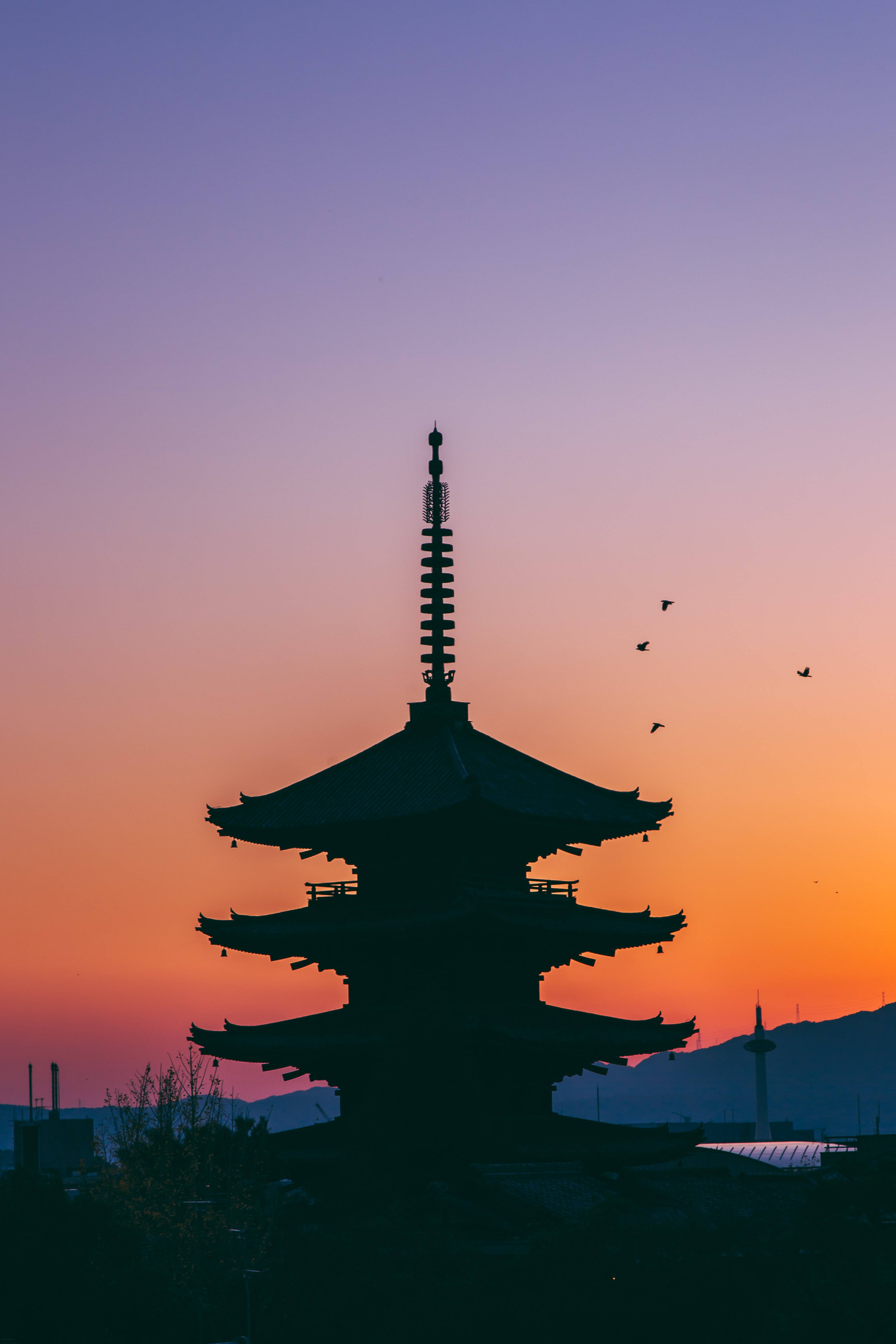 Japanese HD Kyoto Pagoda Silhouette Kqjyph5p63gmp4du Wallpaper