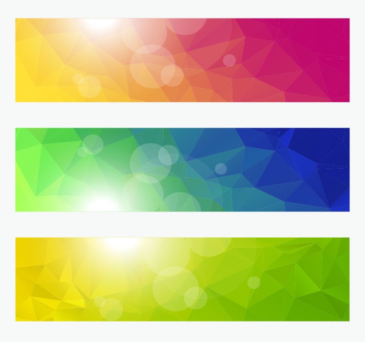 Vector Banners With Colorful Polygonal Background