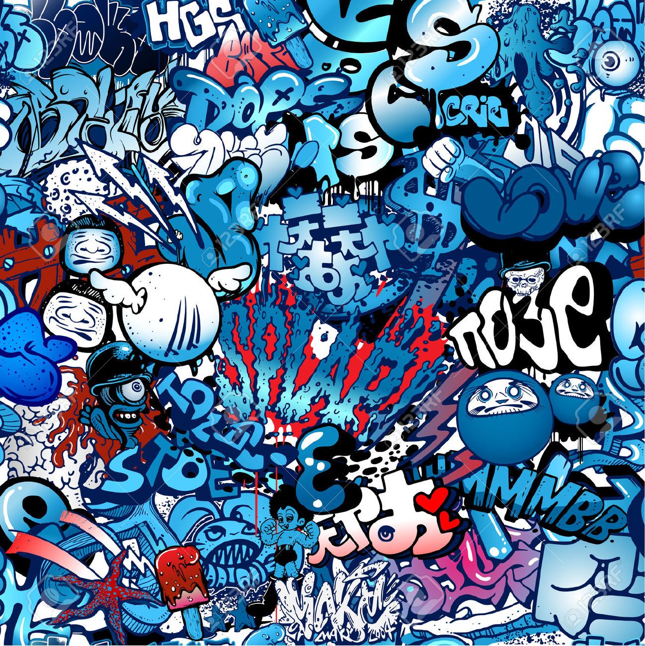 Graffiti Wall Stock Vector Illustration And Royalty Wallpaper