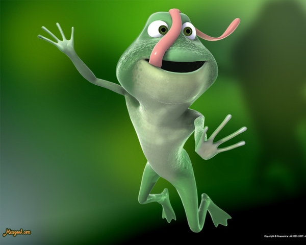 Funny Tongue Frogs 3d Wallpaper