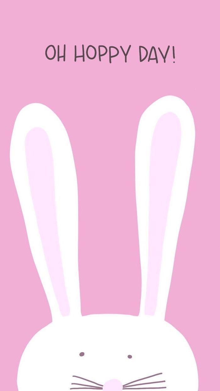 Oh Hoppy Day Bunny Ears Phone Wallpaper Pink Background Pictures
