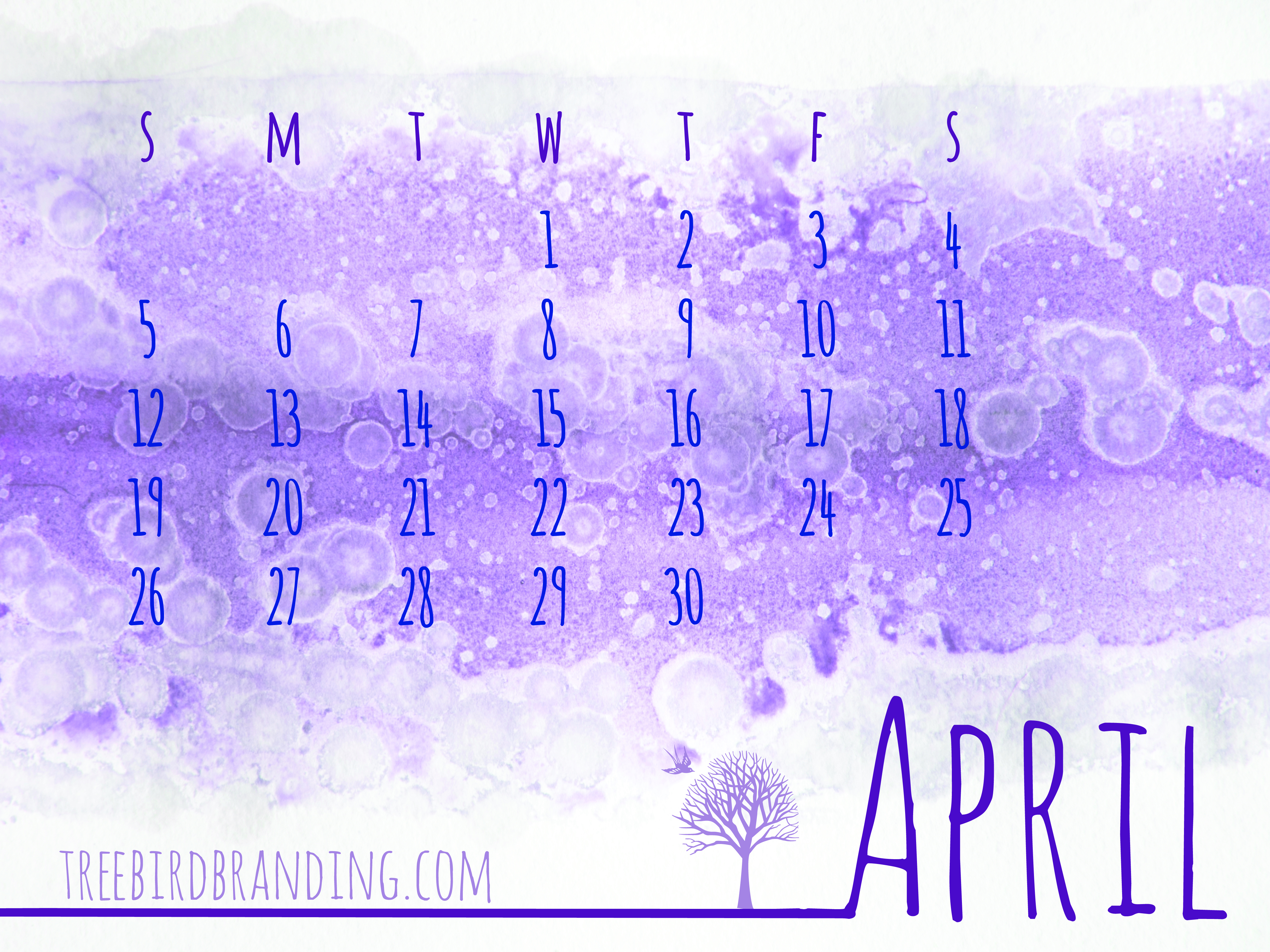 Desktop Wallpaper Calendar April Treebird Branding