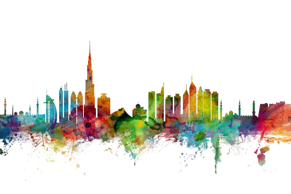 Dubai Skyline   Canvas Print Canvas Art   Photowall