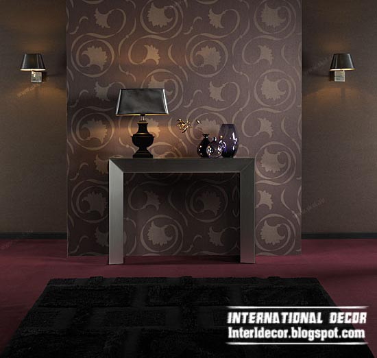 modern living room wallpaper brown design ideas interior