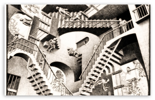 Relativity By M C Escher HD Desktop Wallpaper High Definition