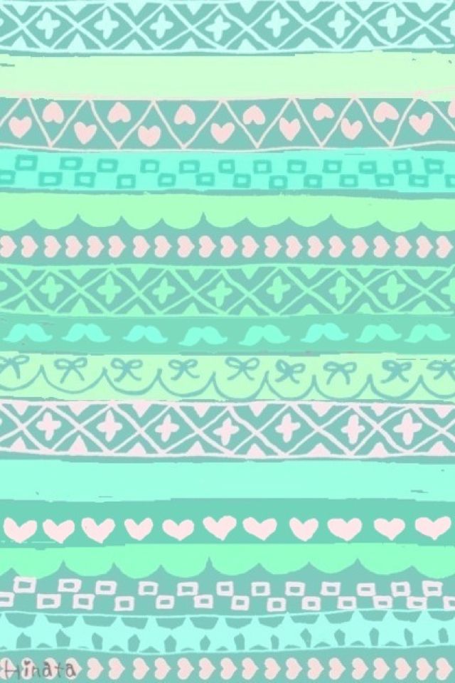 Background Tribal Prints Pastel Pattern And Mint Green