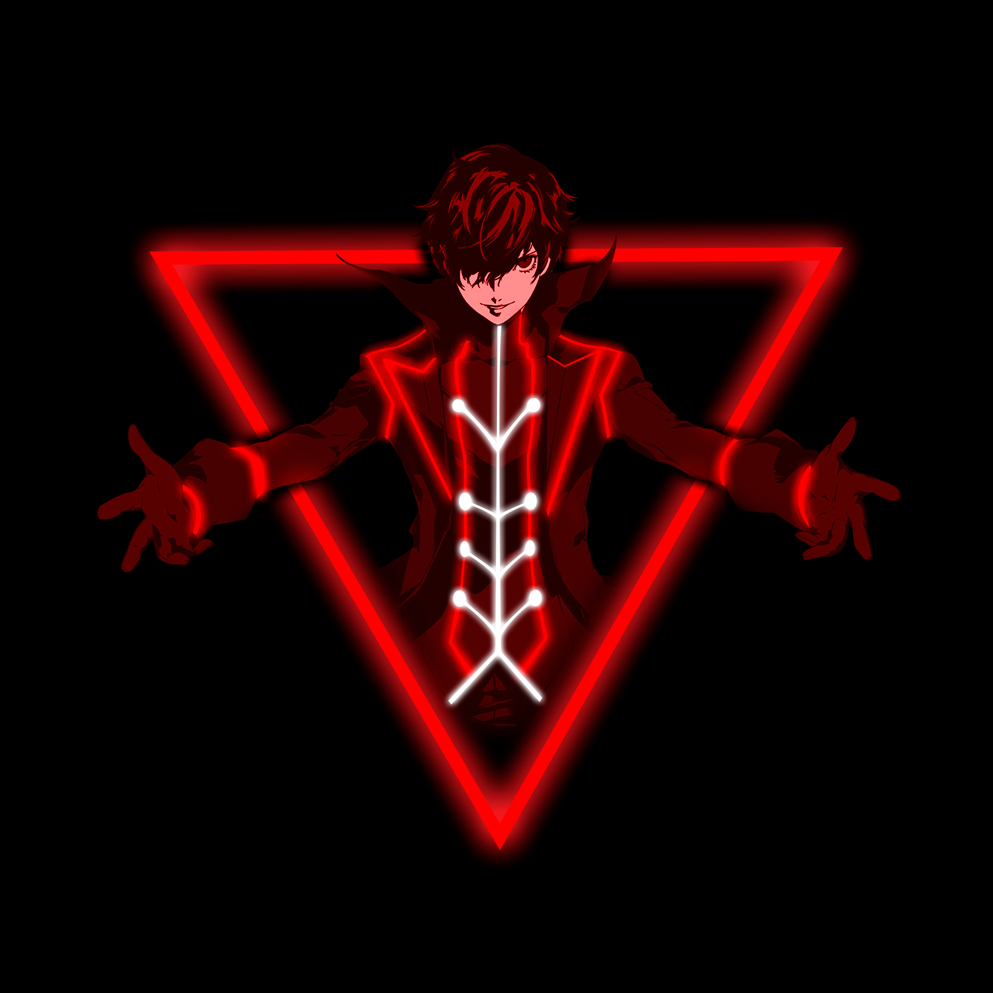 Persona Anime Boys Men Neon Joker Simple Background