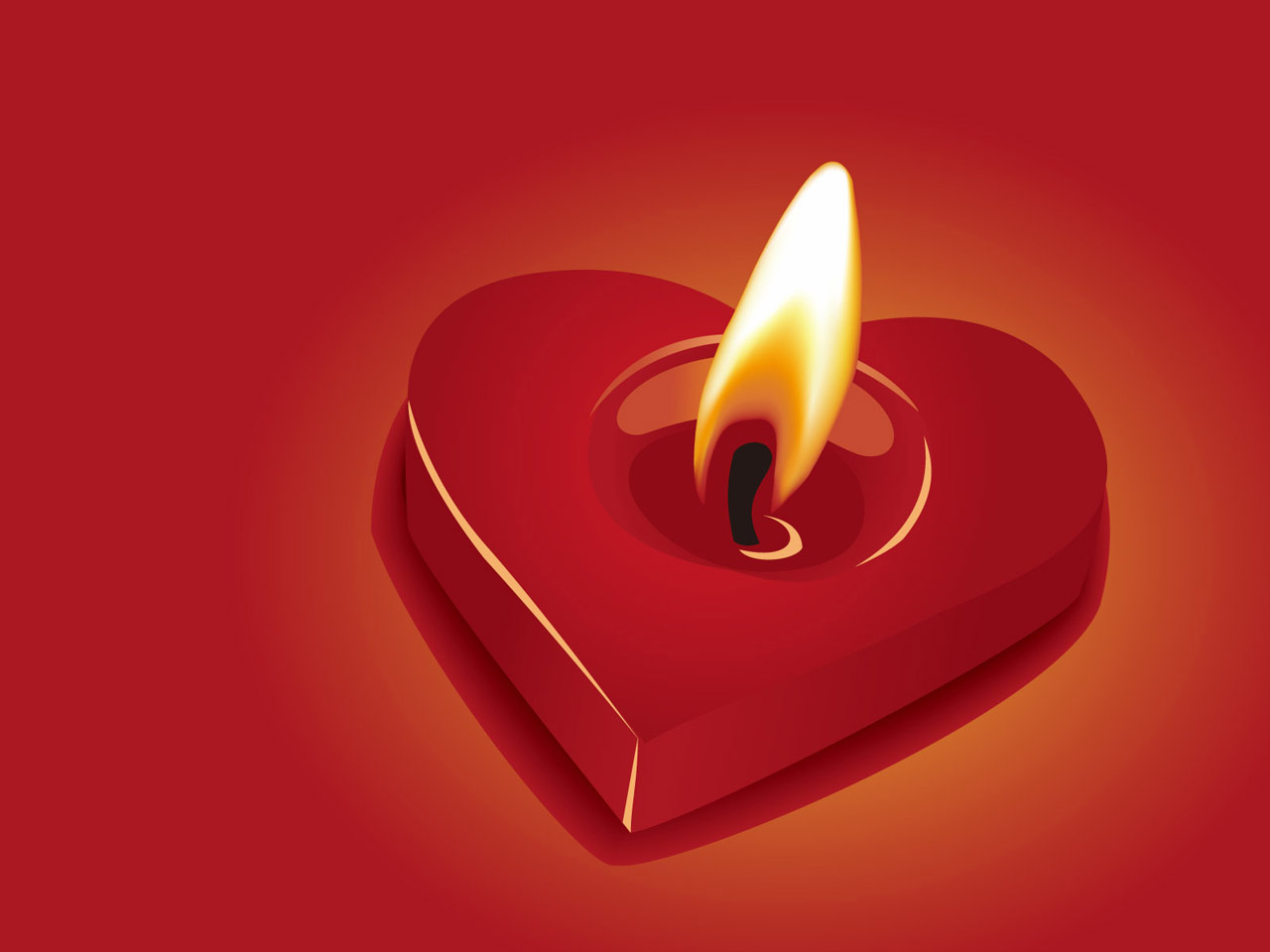 Desktop Wallpaper Of Heart Candle Puter