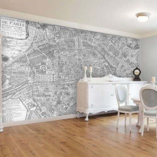 Map of 1705 Huitieme plan de Paris Self Adhesive Wallpaper   Wallpaper