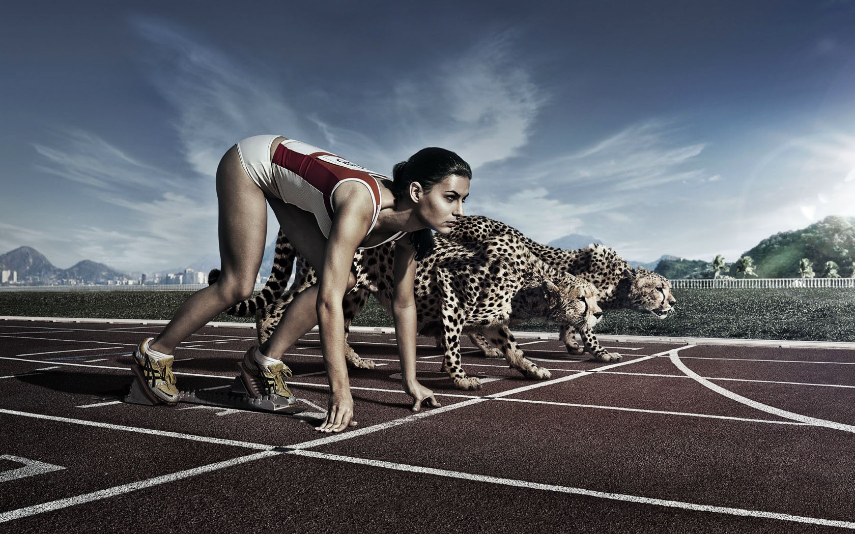 Sport Nike Panther Girl Run Aligned Athletics HD Wallpaper