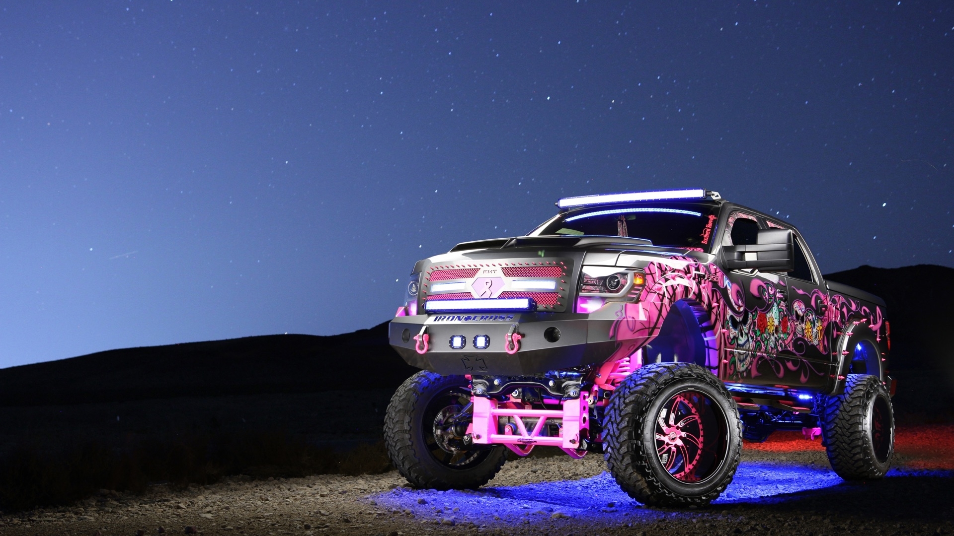 Black Pink Truck Lift Custom Mocah HD Wallpaper