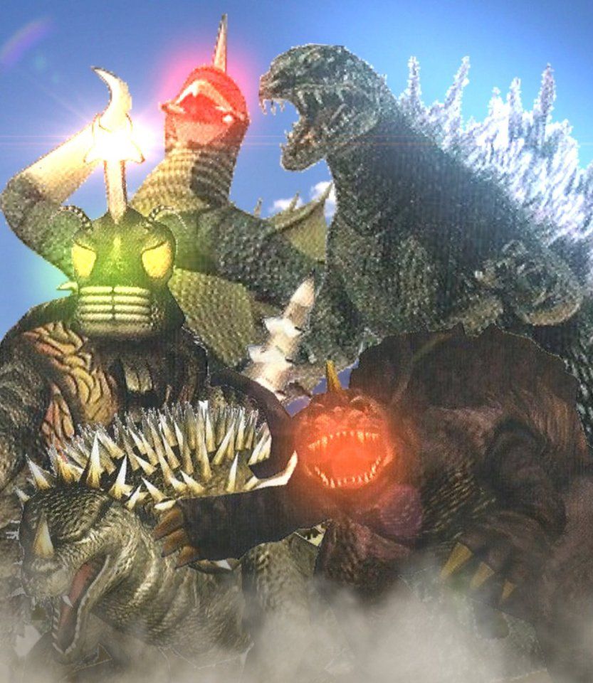 Godzilla Baragon And Anguirus Vs Gigan Megalon By