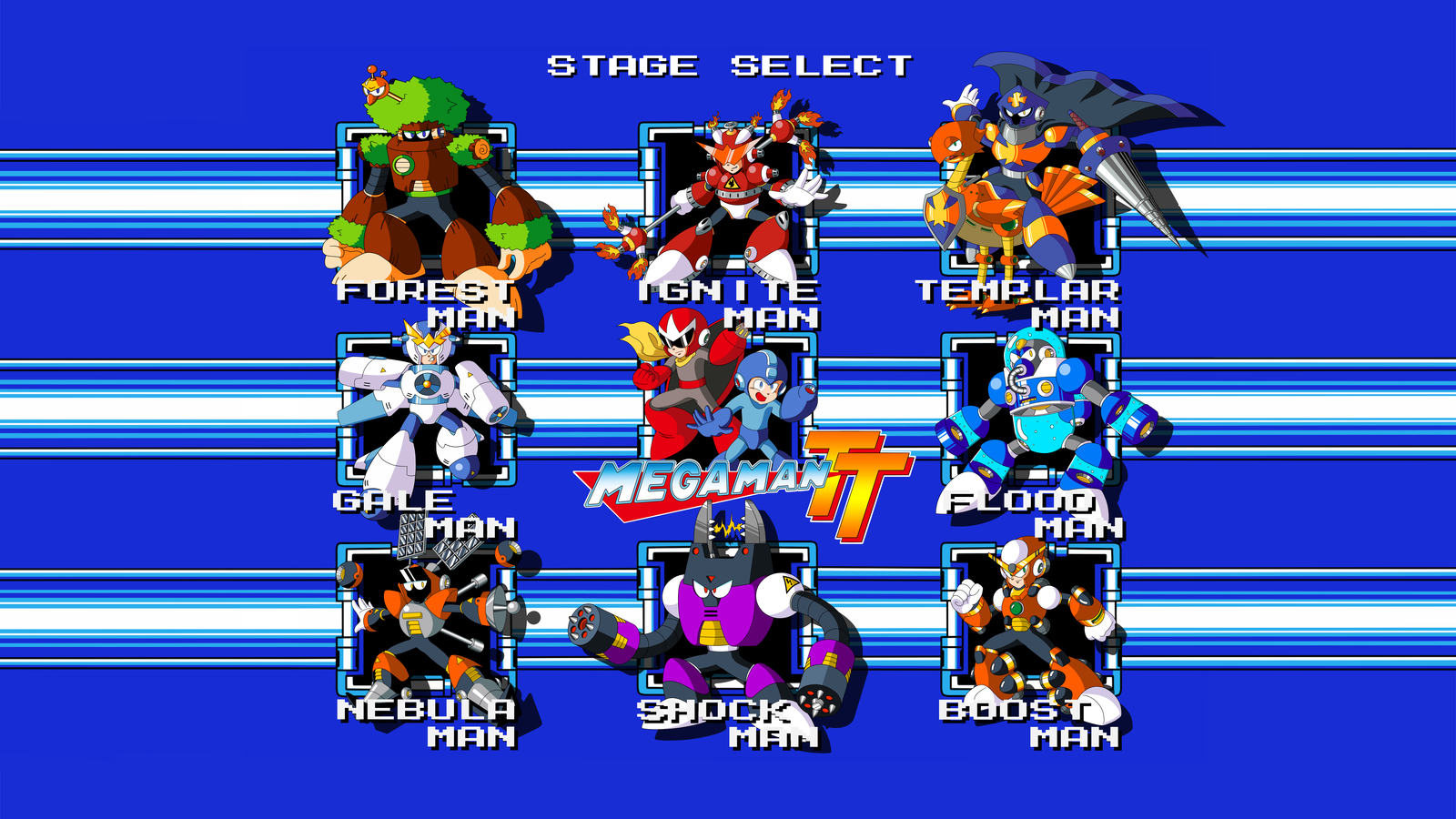 Mega Man Tt Stage Select Wallpaper By Justedesserts