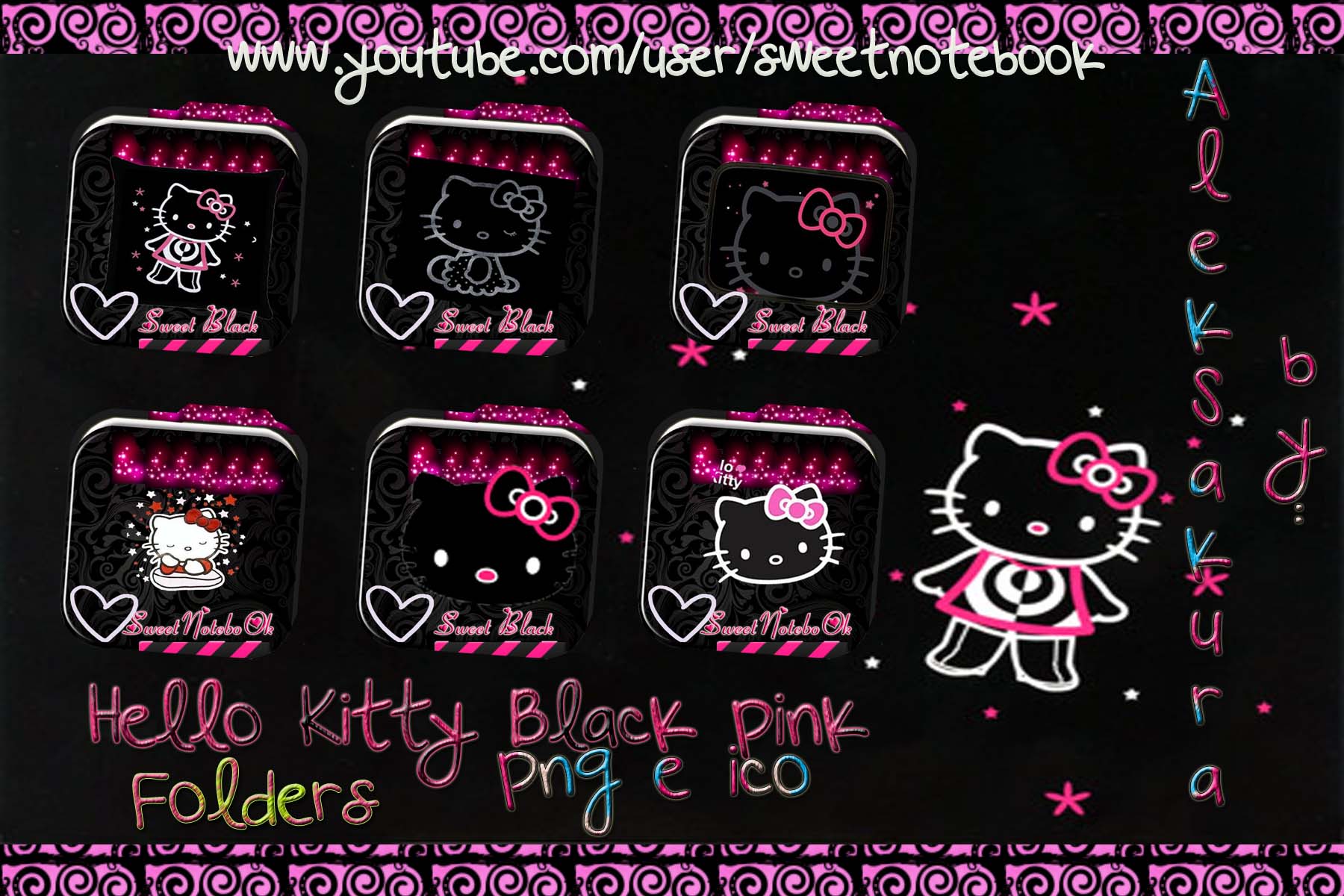 Free download Pink And Black Hello Kitty Backgrounds [1800x1200 ...