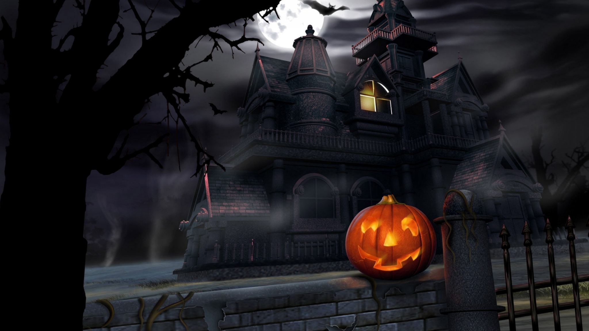 Wallpaper Halloween Pumpkin Lantern