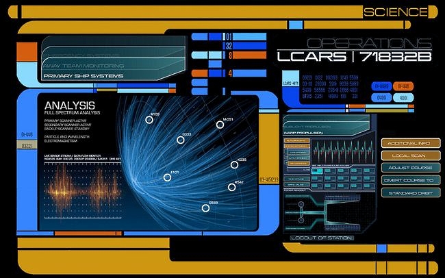 Star Trek Next Generation Lcars Science Console Screen Wallpaper