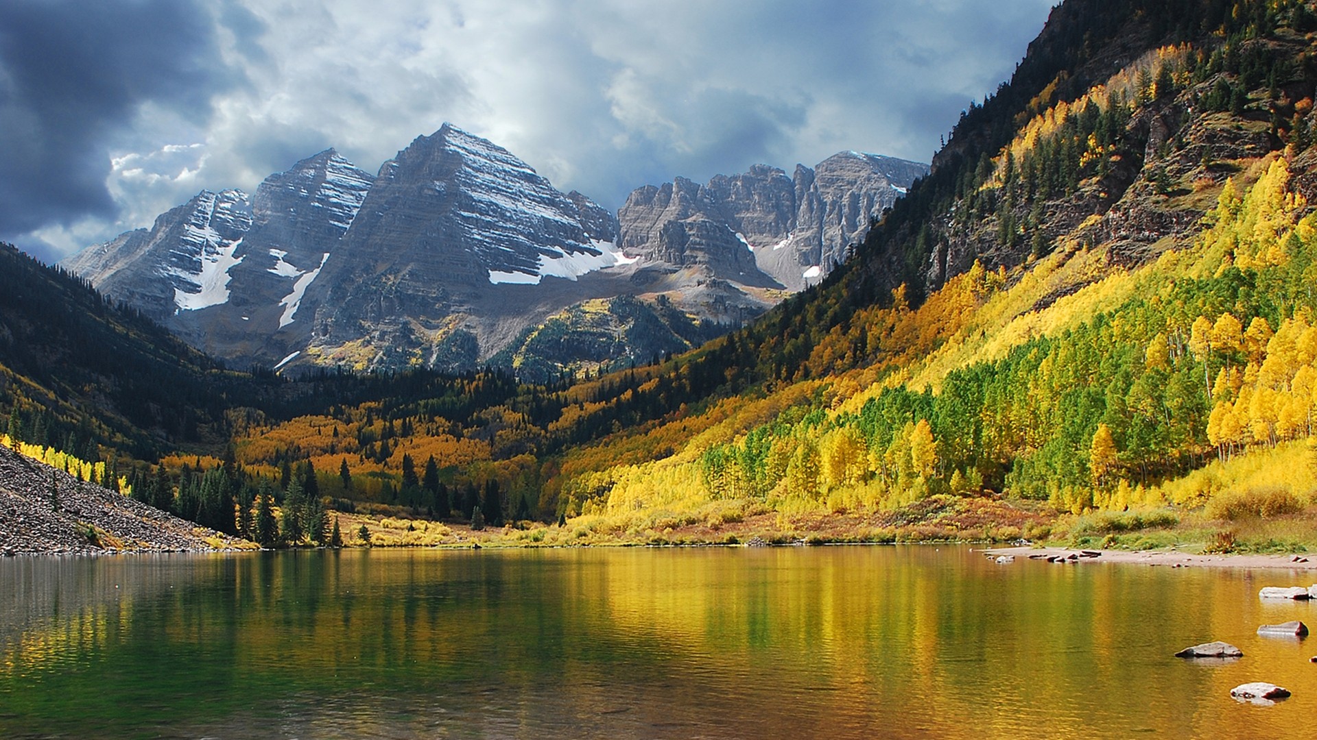 Hd Wallpapers Maroon Bell Mountain Colorado Lake Nature 1920 X 1080