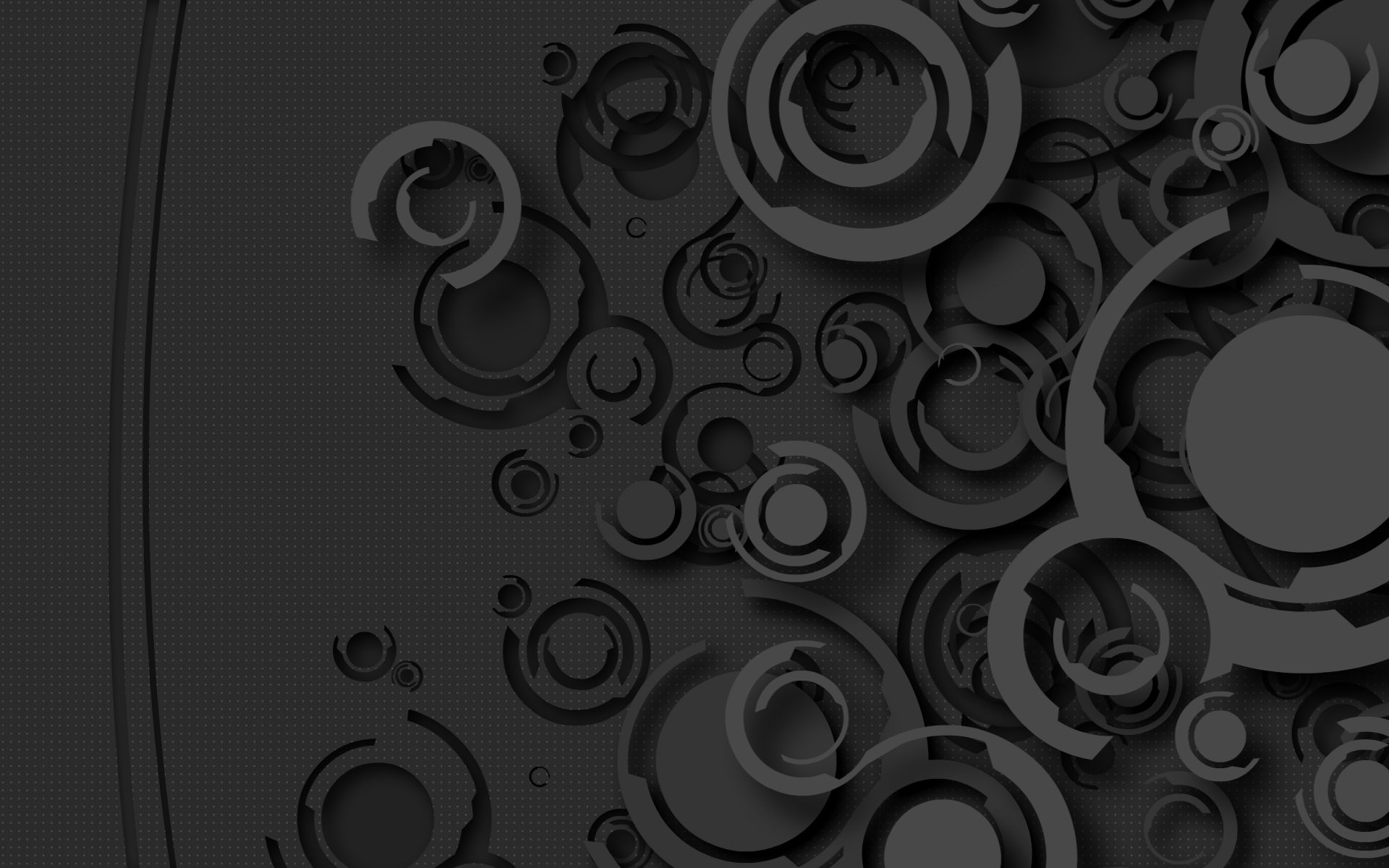 Abstract dark gray wallpaper with 3D circular patterns
