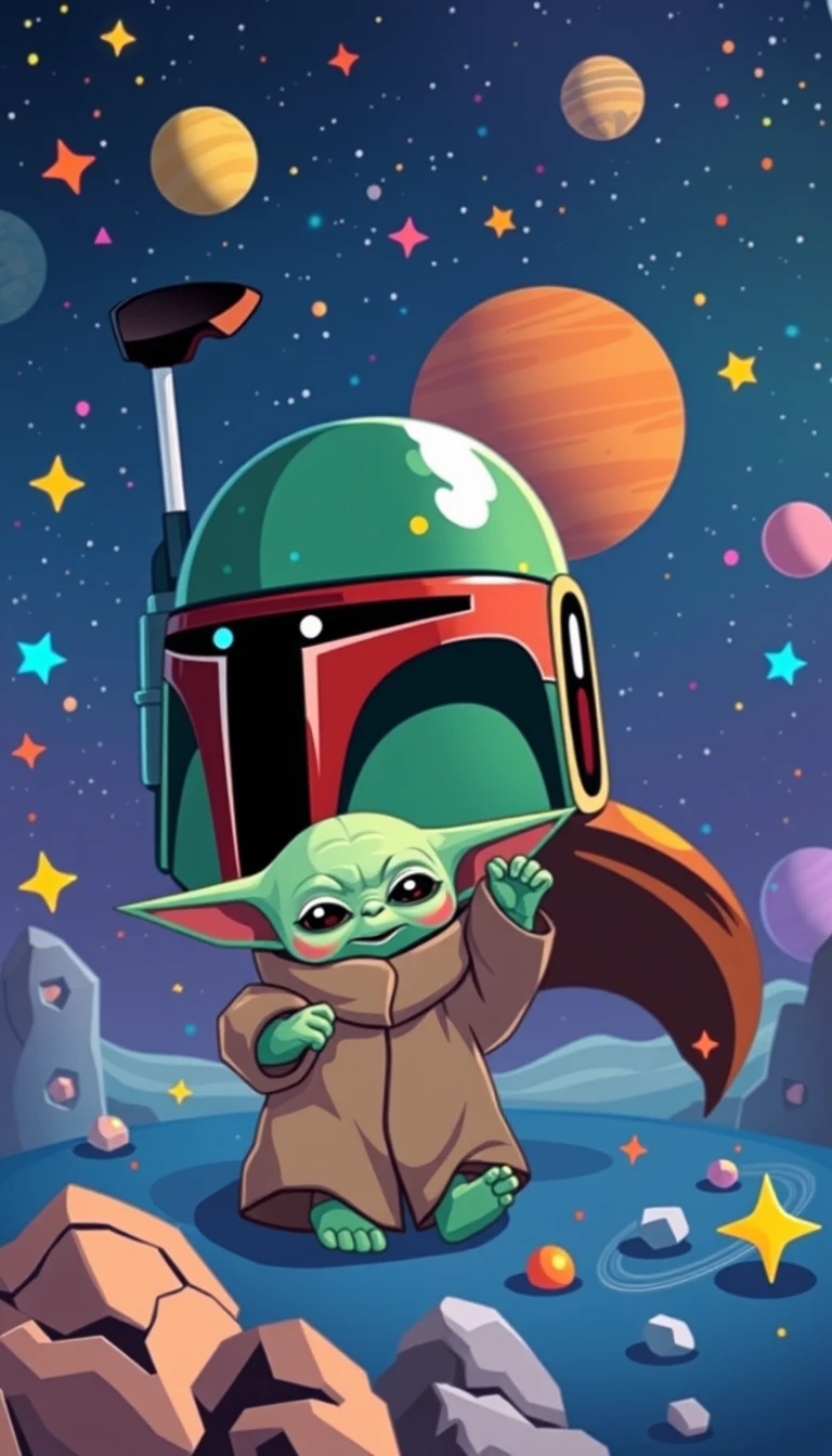 Baby Yoda Boba Wallpaper