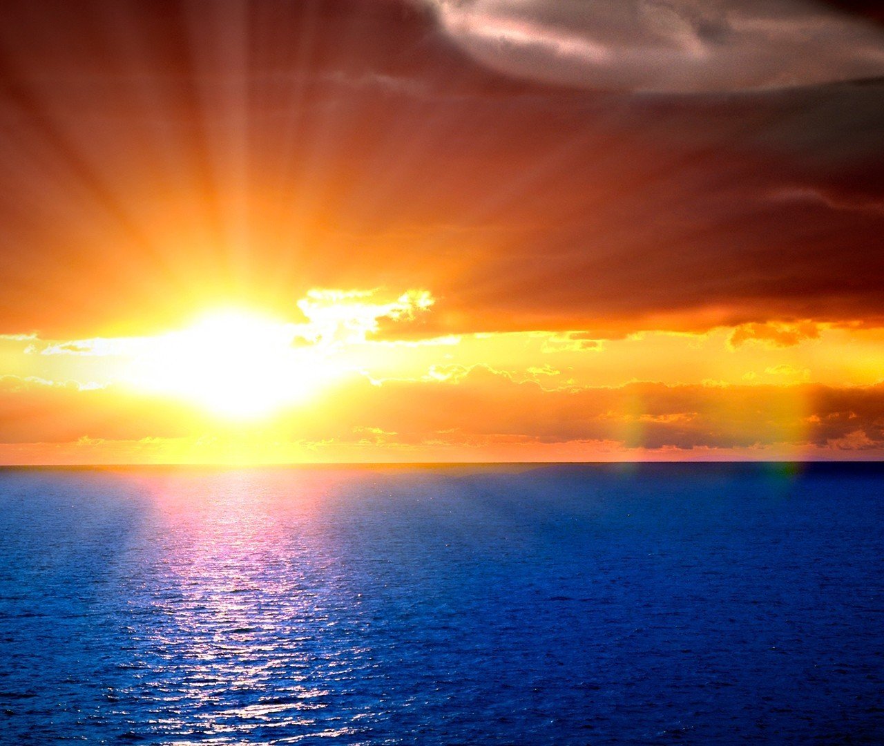 sun beams in Ocean view HD Wallpaper 9285