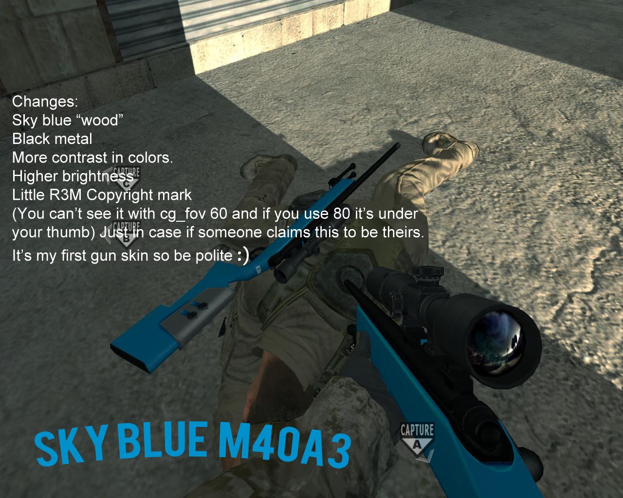 Sky Blue M40a3 Call Of Duty Modern Warfare Skin Mods