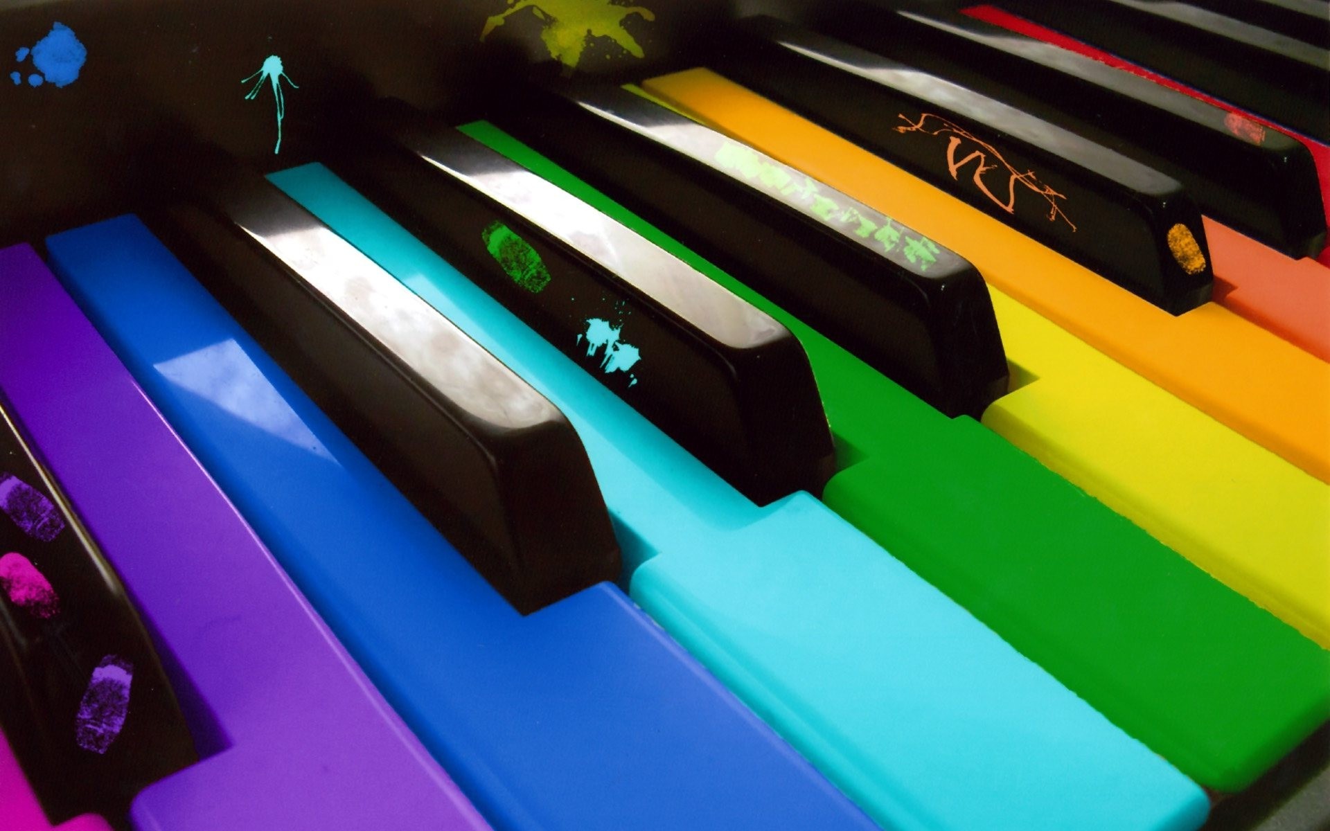 Colorful piano keyboard HD Wallpaper 1920x1080 Colorful piano keyboard