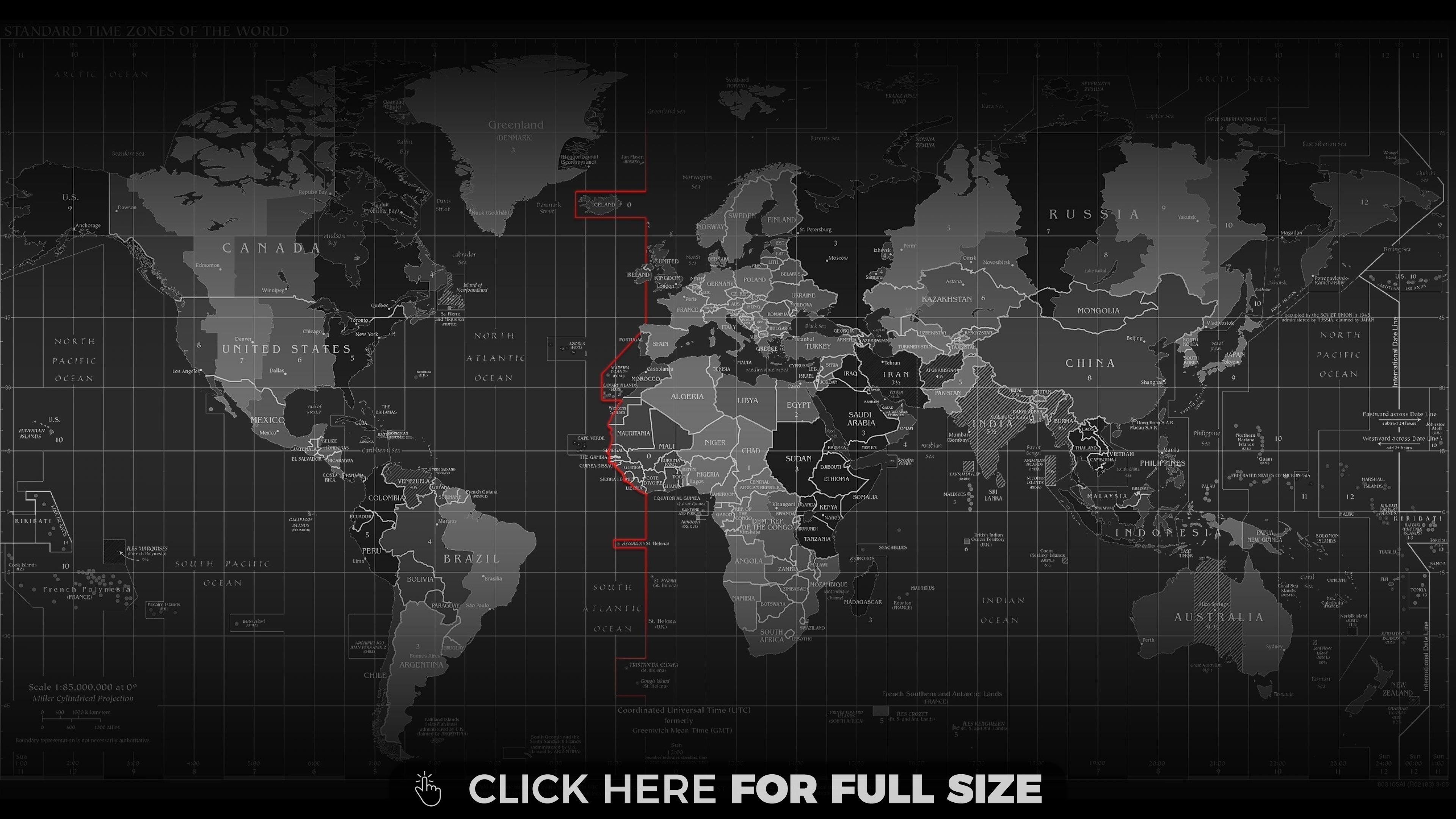 Black And White Map Of The World Wallpaper Dual