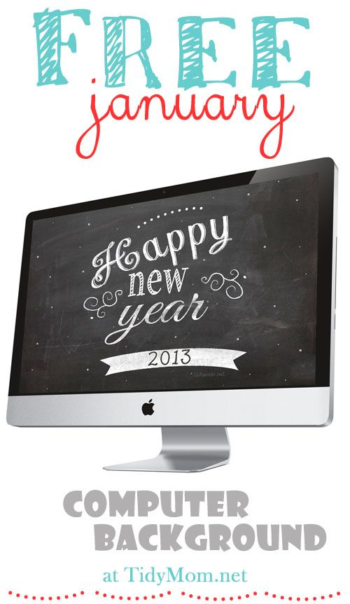 Fun Chalkboard January Happy New Year Desktop Wallpaper iPhone And