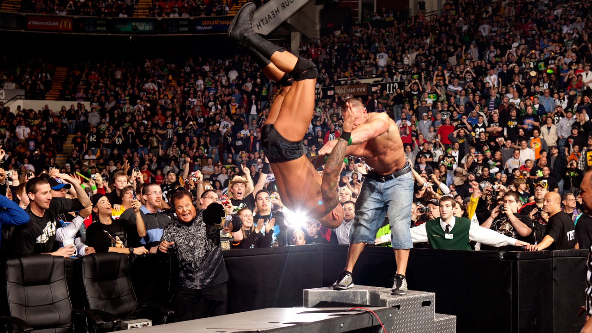 John Cena Fight Against The Rock Wwe HD Wallpaper Search