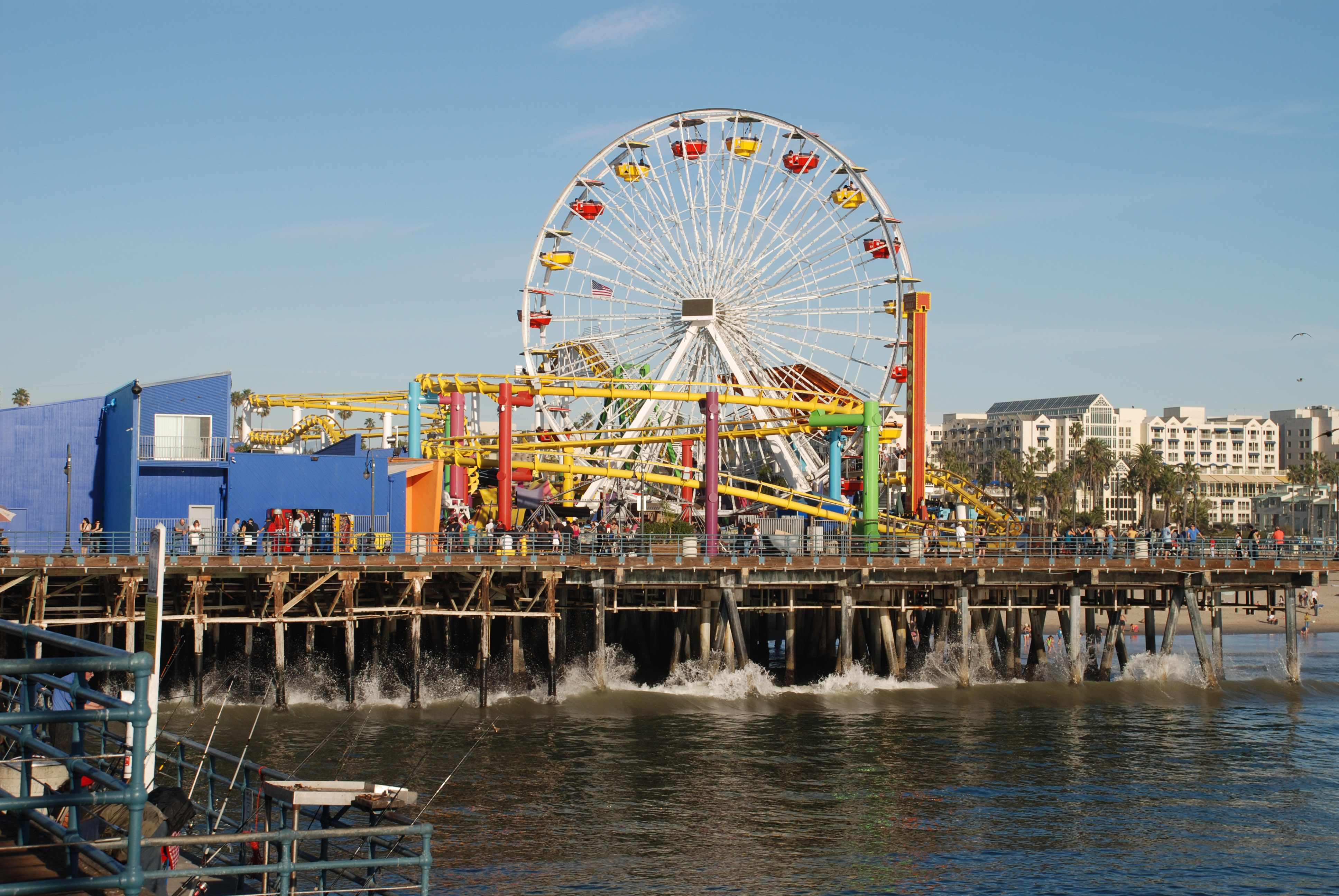 Park Ferris Wheel Roller Coaster Travel Wallpaper And Stock Photo