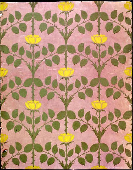 Yellow Roses Briar Wallpaper By Cfa Voysey V A Museum
