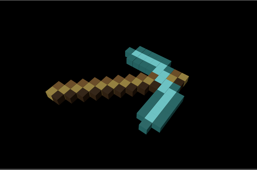 Minecraft Diamond Pickaxe With Voxels By Nugz93